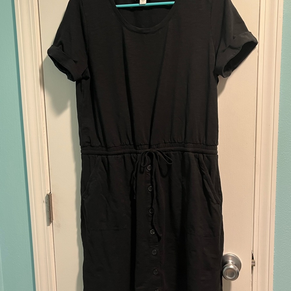 Elegant Black Button-Down Dress